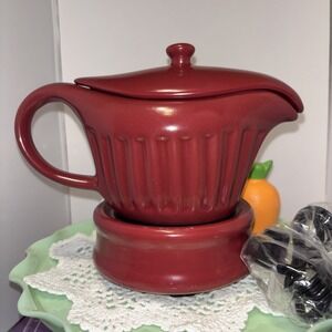 Prime Cuisine 15 oz Electric Gravy Boat Warmer Maroon Brand New in Box
